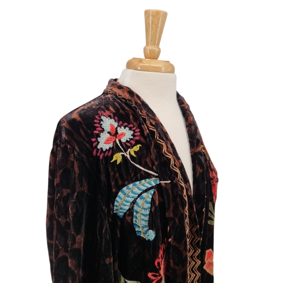 $528 Johnny Was Isabella Velvet Bishop Sleeve Kimono Coat Size XL - Picture 3 of 14